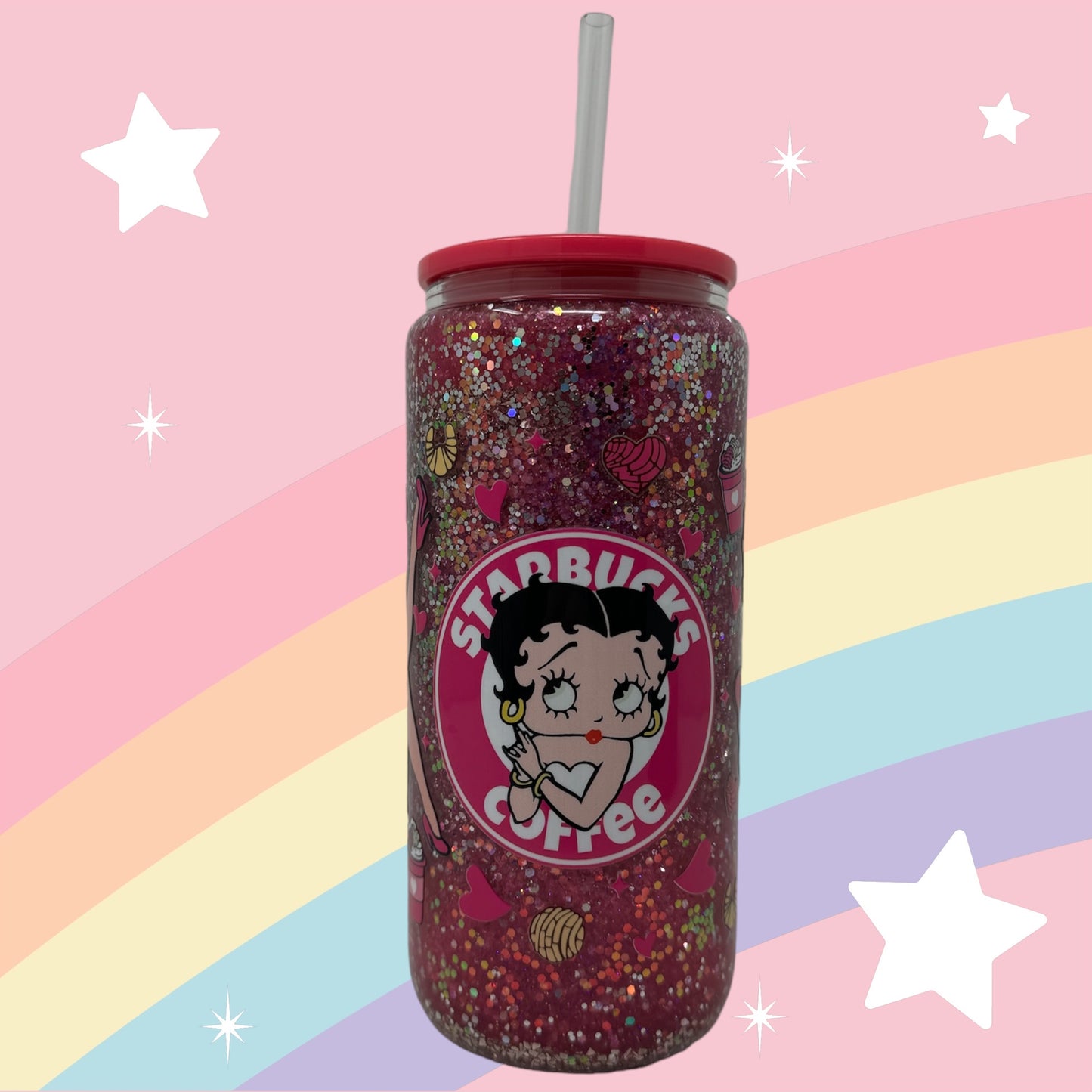 Betty Boop 16oz SnowGlobe Glass Cup