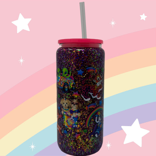 Lisa Frank 16oz SnowGlobe Glass Cup