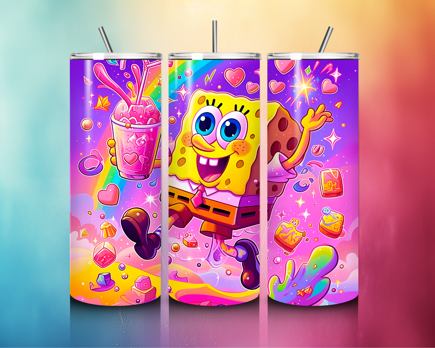 Sponge Rainbow 20oz Stainless Steel Tumbler