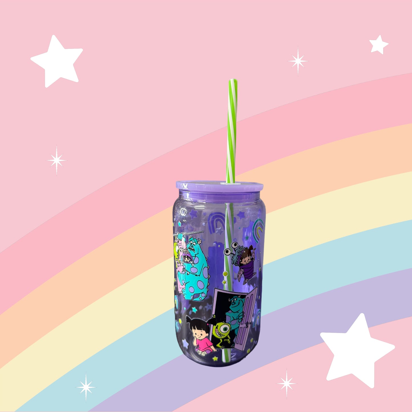 Monsters 16oz Colored Glass Cup