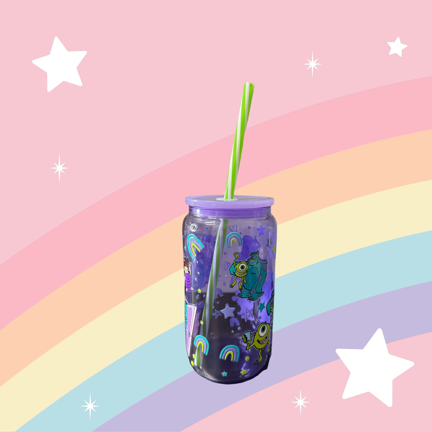 Monsters 16oz Colored Glass Cup