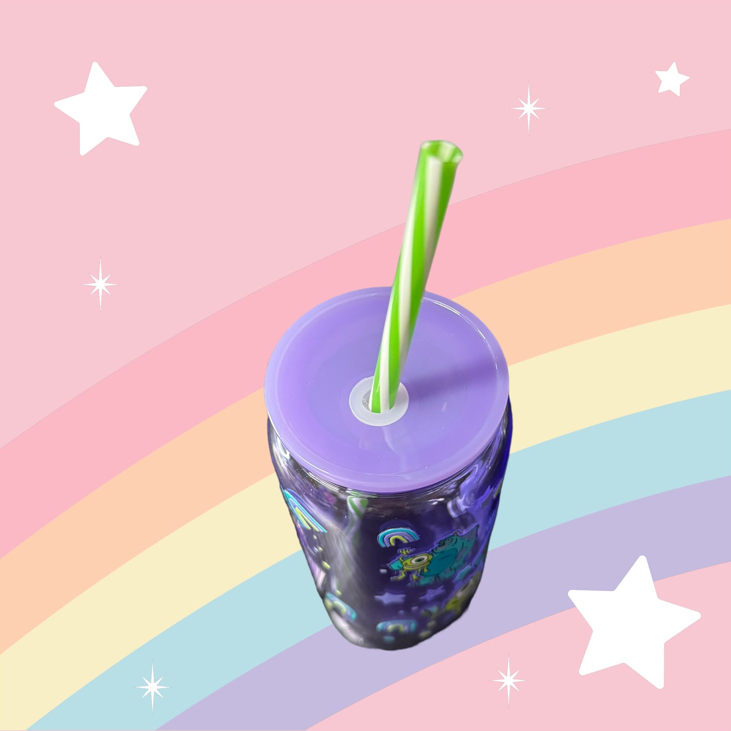 Monsters 16oz Colored Glass Cup